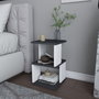Hanah Home Mesilla de Noche Escandinava Antracita Blanco 29.6x29.6x49.4 cm